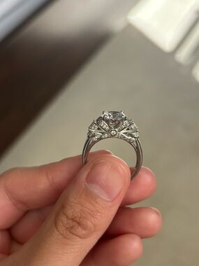 Sterling Silver Heart Accent Halo Ring - White